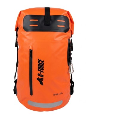 Mochila Outdoor G-FORCE 35 litros 100% Impermeable Naranja + bolso 2 litros para celulares