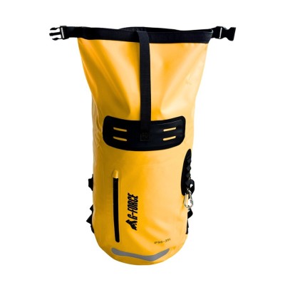 Mochila Outdoor G-FORCE 35 litros 100% Impermeable Amarilla + bolso 2 litros para celulares