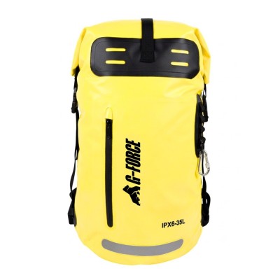 Mochila Outdoor G-FORCE 35 litros 100% Impermeable Amarilla + bolso 2 litros para celulares