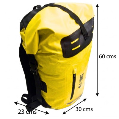 Mochila Outdoor G-FORCE 35 litros 100% Impermeable Amarilla + bolso 2 litros para celulares