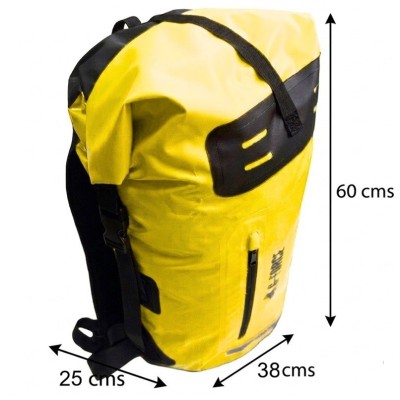 Mochila Outdoor G-FORCE 55 litros 100% Impermeable Amarilla + bolso 2 litros para celulares