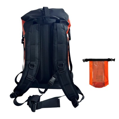 Mochila Outdoor G-FORCE 55 litros 100% Impermeable Naranja + bolso 2 litros para celulares