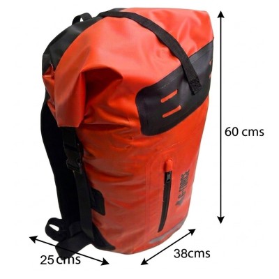 Mochila Outdoor G-FORCE 55 litros 100% Impermeable Naranja + bolso 2 litros para celulares