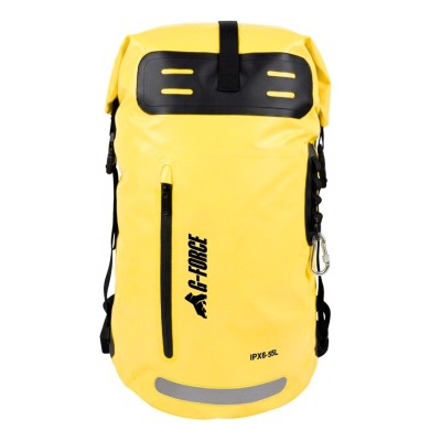 Mochila Outdoor G-FORCE 55 litros 100% Impermeable Amarilla + bolso 2 litros para celulares