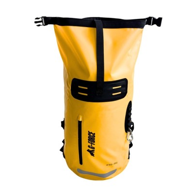 Mochila Outdoor G-FORCE 55 litros 100% Impermeable Amarilla + bolso 2 litros para celulares
