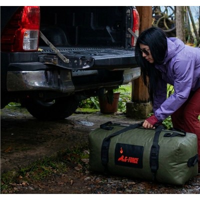 Bolso Outdoor G-FORCE 90 litros 100% Impermeable Verde + bolso 2 litros para celulares