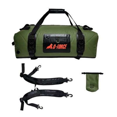 Bolso Outdoor G-FORCE 60 litros 100% Impermeable Verde + bolso 2 litros para celulares
