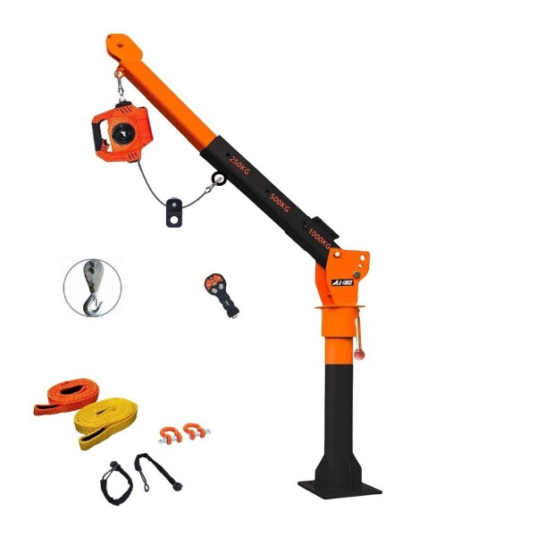 Grúa Giratoria Pluma 1000KG G-Force Winche portátil con batería litio (piola sintética)
