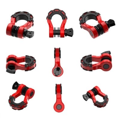 Kit Grilletes Para Remolque Anillo En D 3/4" Soporta 8 Toneladas G-FORCE Rojos