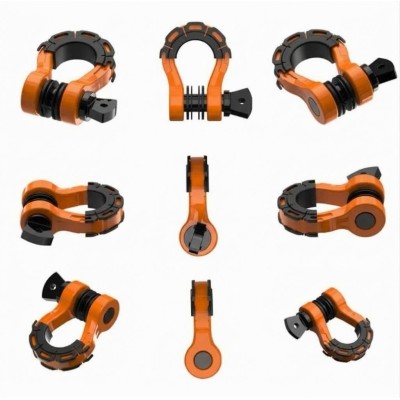 Kit Grilletes Para Remolque Anillo En D 3/4" Soporta 8 Toneladas G-FORCE Naranjos