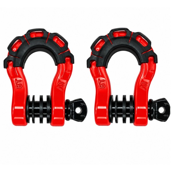 Kit Grilletes Para Remolque Anillo En D 3/4" Soporta 8 Toneladas G-FORCE Rojos