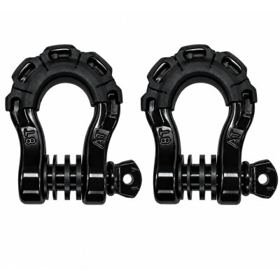 Kit Grilletes Para Remolque Anillo En D 3/4" Soporta 8 Toneladas G-FORCE Negros