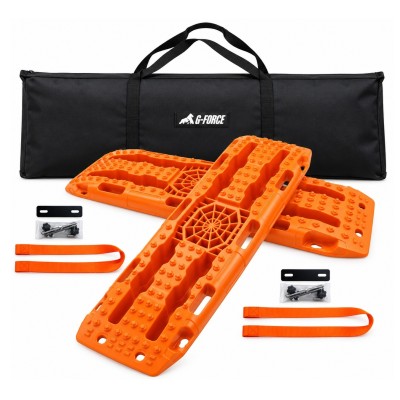 Kit Tablas de tracción recuperación, soportes y bolso 4x4 par con soporte HI-LIFT color naranja