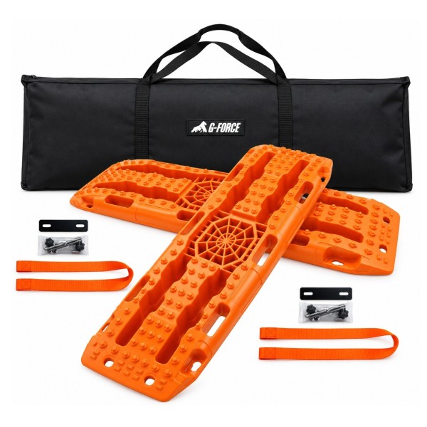 Kit Tablas de tracción recuperación, soportes y bolso 4x4 par con soporte HI-LIFT color naranja
