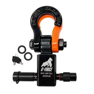 Gancho Grillete Dividido de Tiro Remolque 2'' y 8T con pasador con llave de seguridad G-Force Naranja con Negro