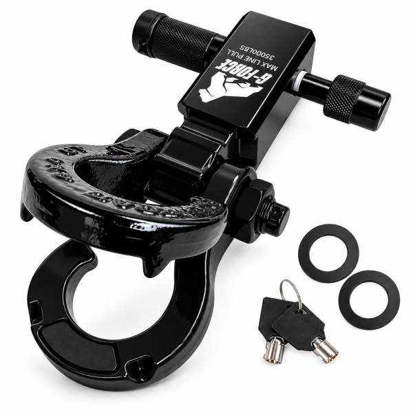 Gancho Grillete Dividido de Tiro Remolque 2'' y 8T con pasador con llave de seguridad G-Force Negro