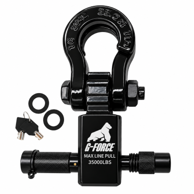 Gancho Grillete Dividido de Tiro Remolque 2'' y 8T con pasador con llave de seguridad G-Force Negro