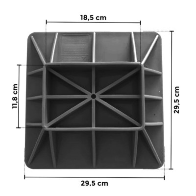 Base de apoyo 29X29 para gatas Hi-Lift Negra Base de apoyo 29X29 para gatas Hi-Lift Negra