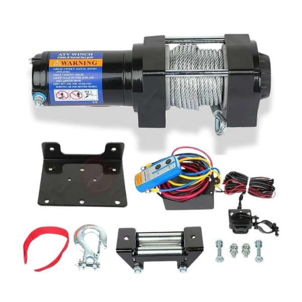 Winche Gorilla Force 3.500 libras 12v piola acero control remoto manual e inalámbrico