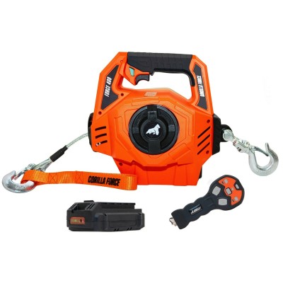 Gorilla Force 450 Winche cabrestante eléctrico portátil capacidad 450 kg o 1000 lb con piola sintética de 12mts 2 baterias litio Gorilla Force 450 Winche cabrestante eléctrico portátil capacidad 450 kg o 1000 lb con piola sintética de 12mts 2 baterias litio