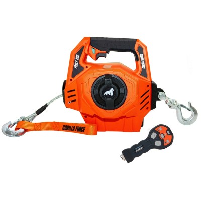 Gorilla Force 450 Winche cabrestante eléctrico portátil capacidad 450 kg o 1000 lb con piola sintética de 12mts. Posee batería d Gorilla Force 450 Winche cabrestante eléctrico portátil capacidad 450 kg o 1000 lb con piola sintética de 12mts. Posee batería d