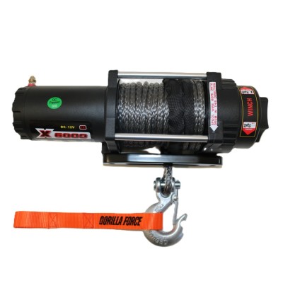 Winche Gorilla Force 6.000 libras  S 12v control remoto manual e inalámbrico piola acero