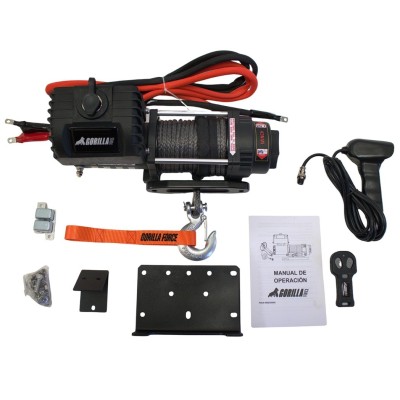 Winche G-Force  6.000 libras  S 12v control remoto manual e inalámbrico piola acero