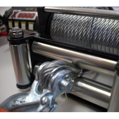Winche G-Force 6.000 libras 12v control remoto manual e inalámbrico piola acero