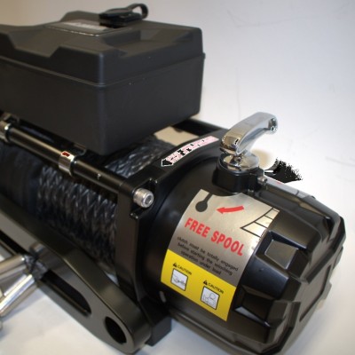 Winche Gorilla Force 12.000 libras 12v control remoto manual e inalámbrico piola sintética