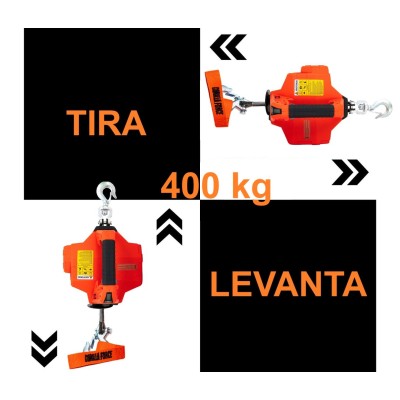 Grúa Giratoria 400KG Extensible G-Force Winche portátil con batería litio (piola acero)
