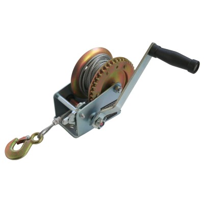 Tecle manual malacate 1200 libras 544 kg  9 mts manivela piola de acero cabrestante winche