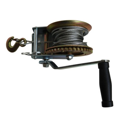 Tecle manual malacate 1200 libras 544 kg  9 mts manivela piola de acero cabrestante winche