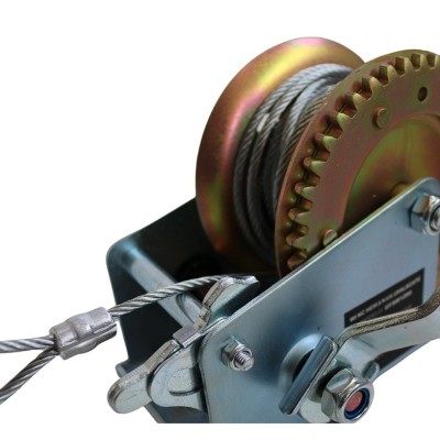 Tecle manual malacate 1200 libras 544 kg  9 mts manivela piola de acero cabrestante winche