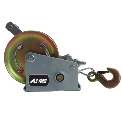 Tecle manual malacate 1200 libras 544 kg  9 mts manivela piola de acero cabrestante winche